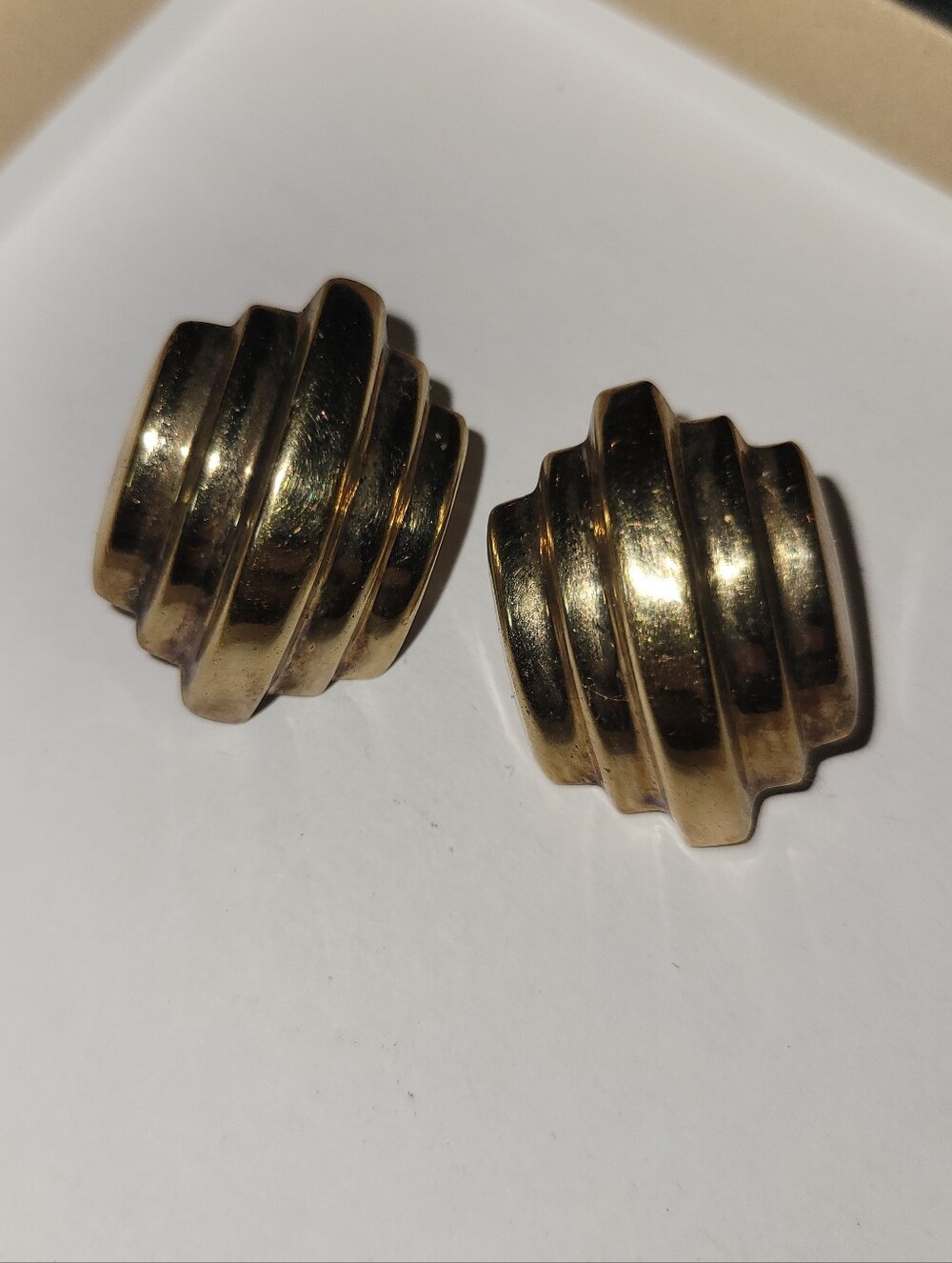 Vintage Hollow Vermeil Art Deco Style Earrings